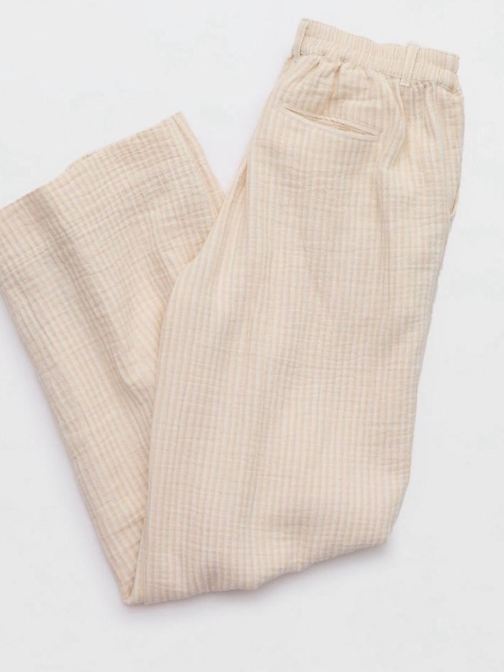 Aerie Daybreak Cream/Tan Wide Leg Pants Size Medium - Picture 3 of 7